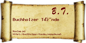 Buchholzer Tünde névjegykártya